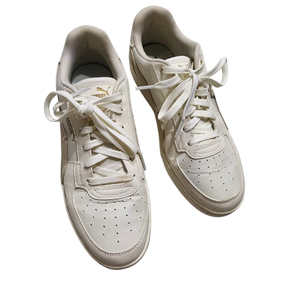 Puma Caven 2.0 Mens Sneakers Cream White Gold Gum Sole 396788-01 Size 9.5